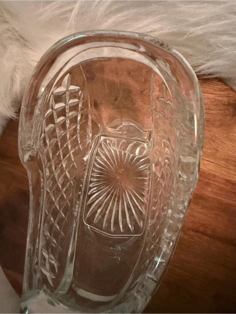 Vintage Lenox Clear Glass Sleigh Decorative Bowl - Home Accents